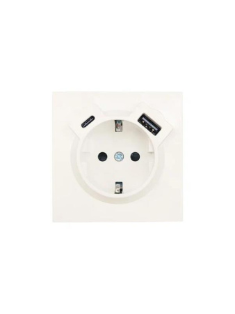 Розетка 1-мест. с/з Type-C+USB разъем СП ZIMA IP20 слон. кость  704-9088-181TC
