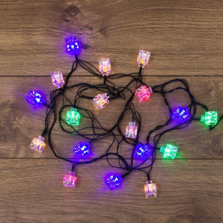 Гирлянда светодиодная "Кубики" 2.8м 20LED мультиколор 2Вт IP20 с контроллером 8 режимов  303-061