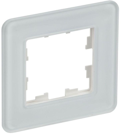 Рамка 1-м BRITE РУ-1-2-Бр стекло бел. RE  BR-M12-G-41-K01