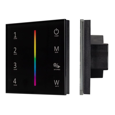 Панель SMART-P22-RGBW-G-IN Black 12-24В 4х3А Sens 2.4G IP20 пластик.  033766