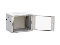 Шкаф настенный 19дюйм TERACOM PRO 9U 600х450мм дверь стеклянная с замком-ручкой сер.  TRP-WLL-0964-40G