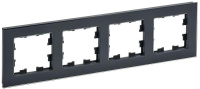Рамка 4-м BRITE РУ-4-2-БрЧ стекло черн.  BR-M42-G-K02
