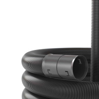 Труба гофрированная двустенная ПНД гибкая d110мм с протяжкой с муфтой для открытой прокладки стойкая к УФ SN8 ПВ-0 черн. (уп.50м)  151911