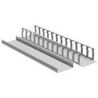 Органайзер кабельный 19дюйм с крышкой 2U глубина 60 мм RAL7035  R5CP1962HE