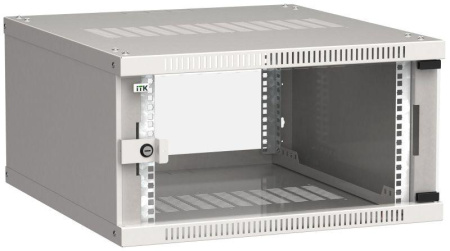 Шкаф LINEA WE 6U 600x650мм дверь стекло сер.  LWE3-06U67-GF