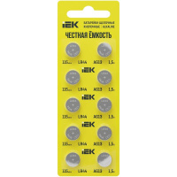 Элемент питания щелочной кнопочный LR44/AG13 (блист.10шт)  ABT-LR44-OP-D10