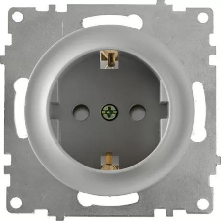 Розетка 1-м СП Florence 16А IP20 с заземл. защ. шторки винтов. клеммы механизм сер. (1E10101302)  2172833