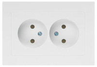 Розетка  Accent 6-204-01 2х2P 16А-250В IP20 СУ AL/CU бел.  Б0063447