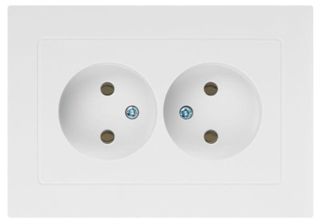 Розетка  Accent 6-204-01 2х2P 16А-250В IP20 СУ AL/CU бел.  Б0063447