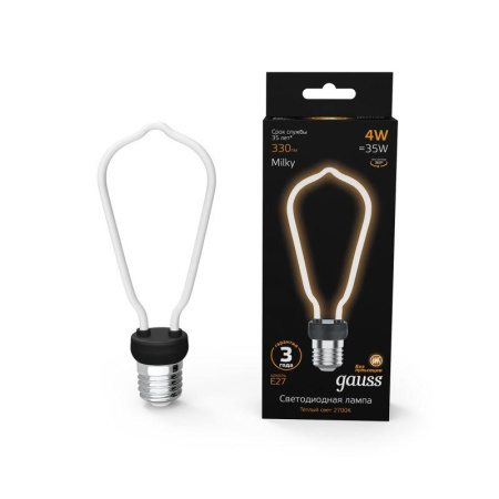 Лампа светодиодная филаментная Black Filament 4Вт ST64 матовая 2700К тепл. бел. E27 330лм  1005802104