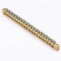 Шина PEN "ноль-земля" 8х12 20 отвер. латунь крепеж по краям PROxima  sn0-125-20-k