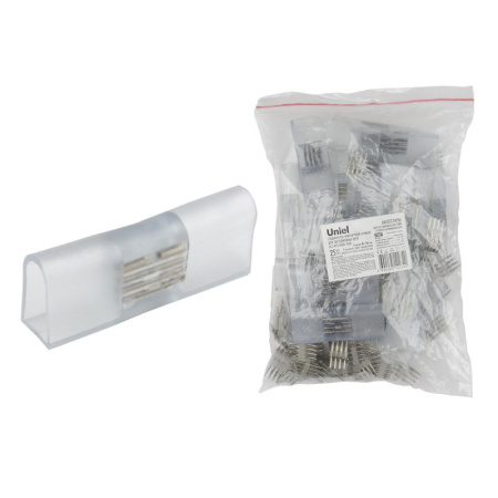 Соединитель прямой UTC-K-14/N22 CLEAR 025 POLYBAG для светод. лент ULS-N22 RGB NEON 220В 4 контакта. (уп.25шт)  UL-00005794