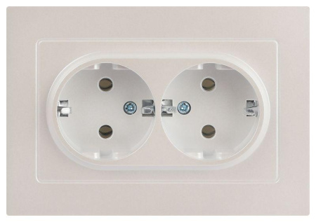 Розетка Accent 6-205-06 2X2P+E Schuko 16А-250В IP20 СУ AL/CU перламутр.  Б0063495