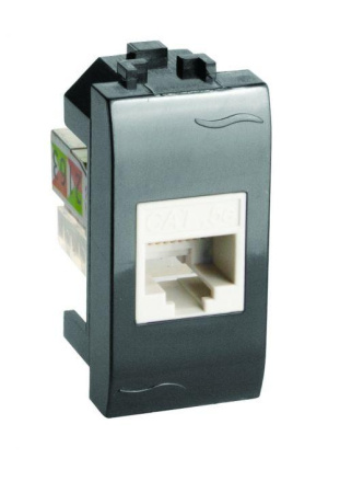 Розетка компьютерная СП 1мод. Brava RJ45 кат.6 черн.  77458N