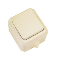 Выключатель 1-кл. ОП 10А IP44 п/герм. крем.  18200