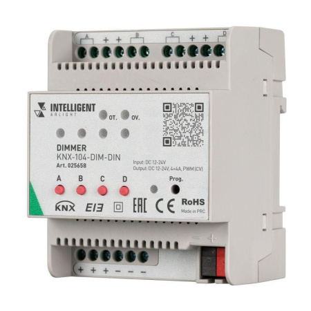 Диммер KNX-104-DIM-DIN (12-24В 4х4А)  025658