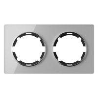 Рамка 2-м Garda горизонт. стеклянная сер. 2E52201302  2234935