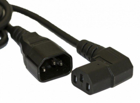 Кабель питаниямонитор-компьютер IEC 320 C13 (угловая)-IEC 320 C14 (3х0.75) 10А прямая вилка 1м (ПВС-АП-3х0.75-250-C13SC14-10-1.0 ГОСТ 30851.1-2002 (МЭК 60320-1:1994)) PWC-IEC13A-IEC14-1.0-BK черн.  432088