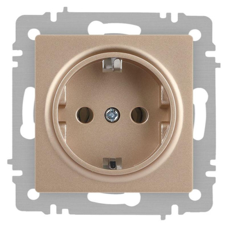 Розетка Accent 6-202-04 2P+E Schuko 16А-250В IP20 СУ шампань  Б0063690