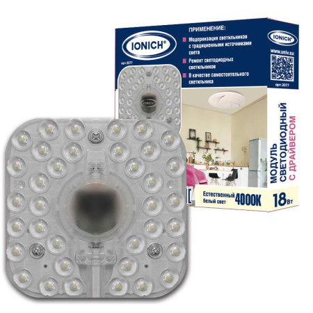 Модуль светодиодный ILED-SMD2835-18-1440-230-4000-140-IP20 для декоративных светильников 18Вт 1440лм 230В 4000К 140х140мм IP20  2077