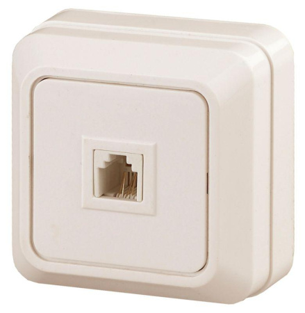 Розетка телефонная ОП Quadro 2-302-02 RJ11 IP20 сл. кость  Б0027662