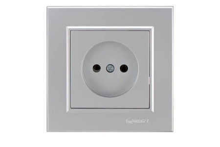 Розетка 1-м СП Karea 10А IP20 б/з сереб.  56065022
