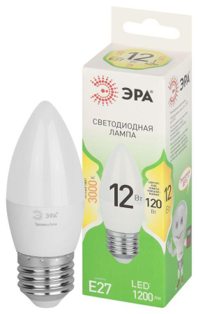 Лампа светодиодная GREEN LINE B35-12W-830-E27 GL E27 12Вт свеча свет тепл.  Б0067137