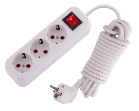 Удлинитель 3х5м с заземл. 16А IP20 Lila с выкл.  720-0305-302