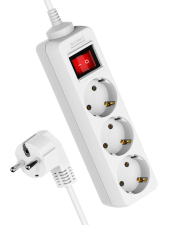Удлинитель 3х5м с заземл. 16А IP20 ПВС 3х1 с выкл.  YKsm5m-3g-Z-V(K)