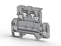 Клеммник 2-х ярусный с держ. предохр. (5х20 5х25) на DIN-рейку 4кв.мм сер. AVK 4FS  353309