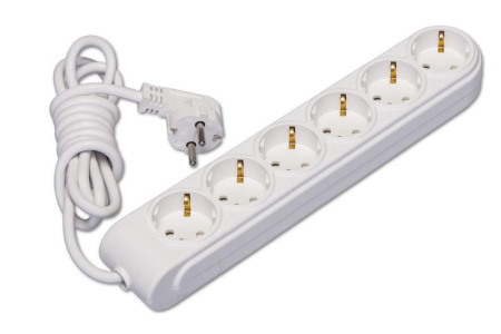 Удлинитель 6х7м с заземл. 16А IP20 ПВС 3х1.5 защ. шторки  N6310074