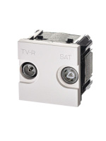 Розетка телевизионная одиночная TV/R/SAT 2мод. Zenit с накладкой бел.  2CLA225130N1101