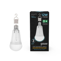 Лампа светодиодная Black 12Вт A80 грушевидная 4100К нейтр. бел. E27 900лм авар. аккум. Li-Ion  102002212