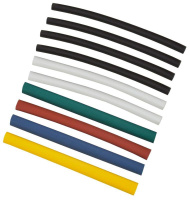 Набор трубок термоусадочных тонкостен. ТТУ 6/3 (4хЧ; 2хБ; К; С; Ж; З) 10х10см разноцвет.  UDRS-D3-D6-10-10