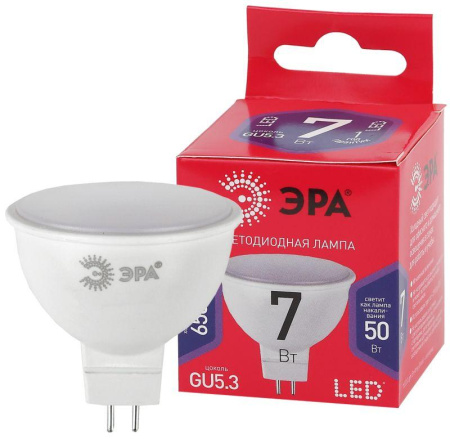 Лампа светодиодная RED LINE LED MR16-7W-865-GU5.3 R 7Вт MR16 софит 6500К холод. бел. GU5.3  Б0045351