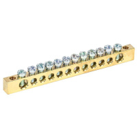 Шина PEN "земля-ноль" 6х9мм 12/2 (12 групп/крепеж по краям)  11-2368