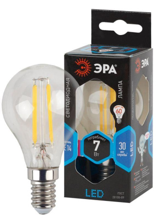 Лампа светодиодная филаментная F-LED P45-7w-840-E14  Б0027947