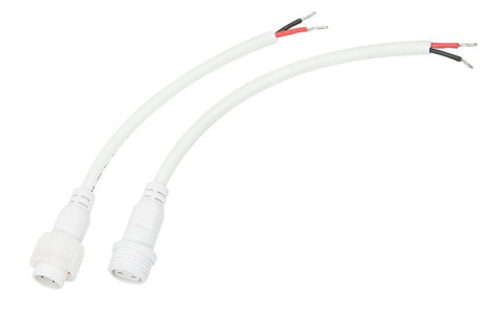 Кабель соединительный (2pin) герметичный (IP67) 2х1.0кв.мм 300В бел.  11-9820