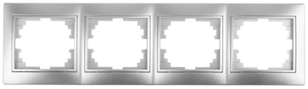 Рамка 4-м СП Plano 1-504-03 гор. алюм.  Б0030102
