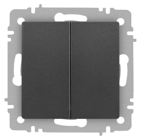 Переключатель Accent 6-107-07 двойн. 10А-250В IP20 СУ AL/CU графит  Б0063568