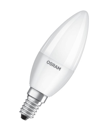 Лампа светодиодная LED Antibacterial 5.5Вт B свеча матовая 4000К нейтр. бел. E14 470лм 220-240В угол пучка 220град. бактерицидн. покрыт. (замена 50Вт) OSRAM 4058075561410
