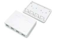 Корпус настенной розетки для установки 4-х вставок типа Keystone Jack SBB3-4-WH бел.  441130