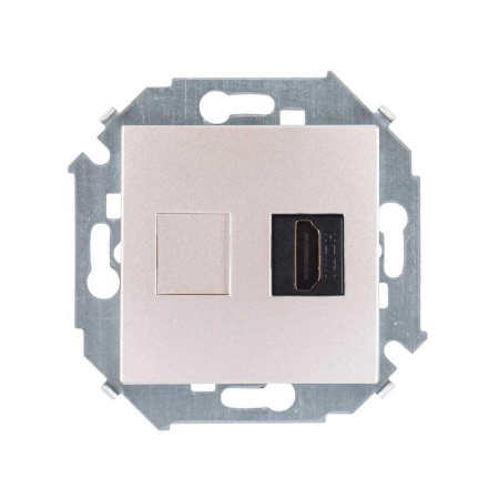 Розетка аудио/видео HDMI СП  15 механизм шампань  1591407-034
