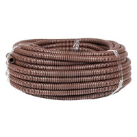 Труба гофрированная ПВХ d16мм с протяжкой темн. дерево (уп.25м) Plast PROxima  tg-z-16d