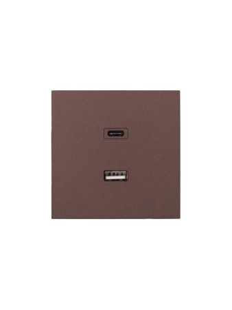 Розетка Type-C+ USB разъем СП ZIMA IP20 шоколад  704-7388-192TC