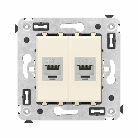 Розетка компьютерная 2-м СП Avanti "Ванильная дымка" RJ45 кат.6 без шторок экранир. механизм  4405794