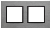 Рамка 2-м 14-5202-42 металл Elegance титан+антрацит ЭРА Б0034552