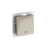 Выключатель 1-кл. AtlasDesign (сх. 1а) 10AX с подсветкой быстрозажим. клем. механизм шампань SE ATN000513S