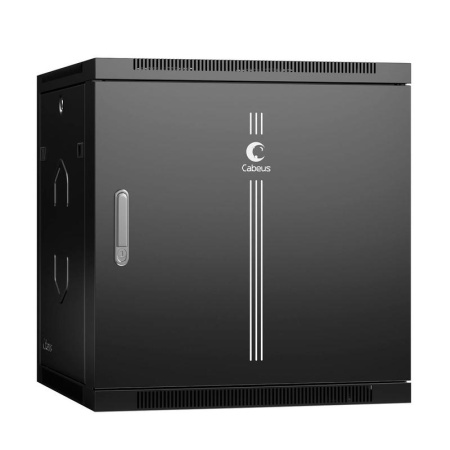 Шкаф телекоммуникационный настенный SH-05F-12U60/60m-BK 19дюйм 12U 600х600х635мм дверь метал. черн. (RAL 9004)  8581c