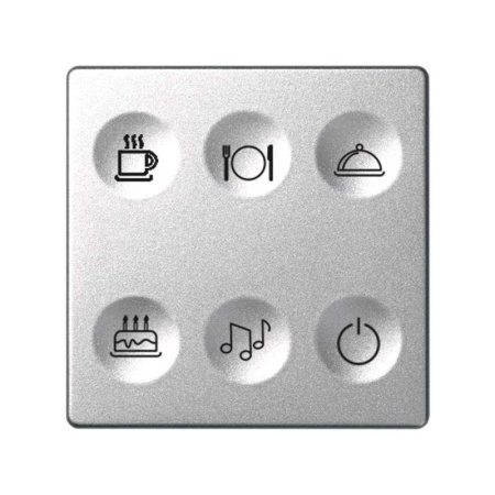 Выключатель сенсорный 6-кл. СП  82 Sense IP20 с тематич. маркир. Т2 алюм.  8000664-093